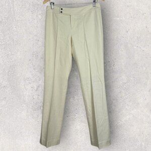 Ralph Lauren Ecru White Wool Trouser Pants Womens Size 6 Pleated Minimalist Warm